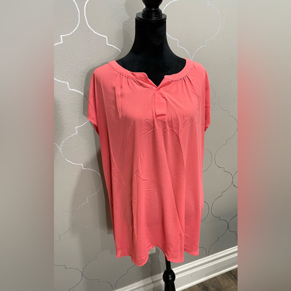 🏷️ Roz & Ali Coral Blouse EUC! 3X